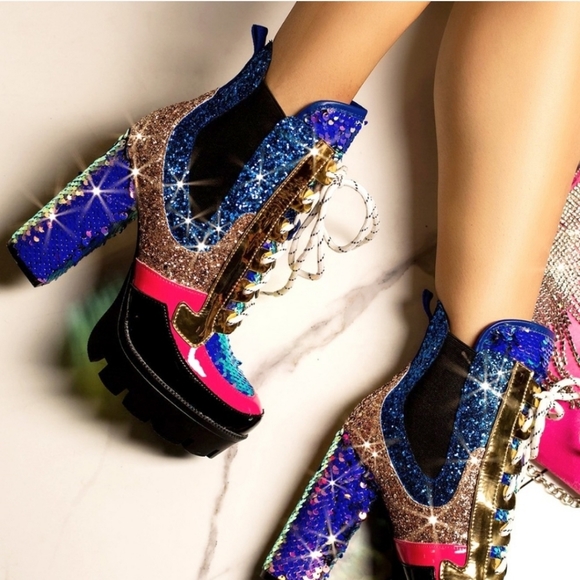 Cape Robbin Chunky Sole Luminous Mermaid Boots - Picture 2 of 15